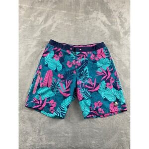 ZeroXposur Womens Board Shorts Pink Island Tropical Leaf Print Size Medium